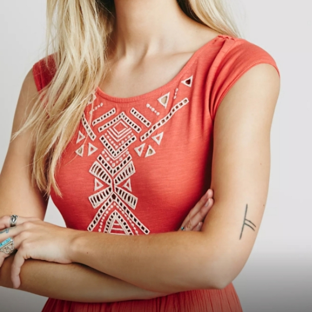 Free People "Meadows" Embroidered Dress, S - Picture 4 of 11